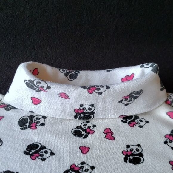 EUC Cute Panda Bear Print Turtleneck Shirt - Sz 6X - Picture 3 of 4